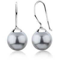 Nenalina Ohrringe Ohrhänger Synthetische Perle 925Er Silber (Farbe: Grau)