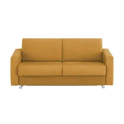 Schlafsofa aus Mikrofaser ¦ gelb ¦ Maße (cm): B: 195 H: 84 T: 100