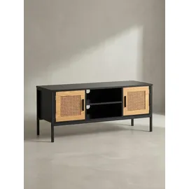 KADIMA DESIGN Lowboard 110x48x40 cm Schwarz/Eiche Metall/MDF/Holzwerkstoff