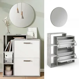 Vicco Orlando 80 x 90 x 25 cm grau, weiß mit Spiegel / grau