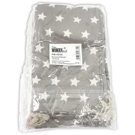 Frau WUNDERVoll® 12 Geschenksäckchen grau weiße Sterne 20 x 12 cm Baumwolle Adventskalender