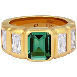 ELLI PREMIUM Elli Ring gold | dunkelgrün / transparent 52