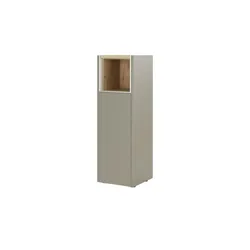 Wohnwert Vitrine  Media Design ¦ grau ¦ Maße (cm): B: 41 H: 128 T: 42.0