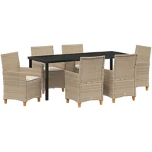 vidaXL Garten Essgruppe 7-tlg. Beige