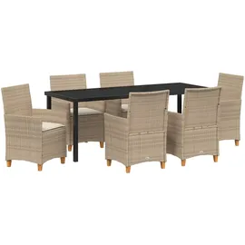 vidaXL Garten Essgruppe 7-tlg. Beige