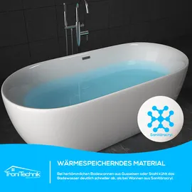 Tronitechnik SIFNOS freistehende Badewanne 170 x 80 x 58 cm (195 l)