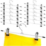 Metallener Hosenbügel Mit Clips, 12 Stück.