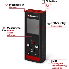Einhell TC-LD 60 R Laser-Entfernungsmesser 60 m