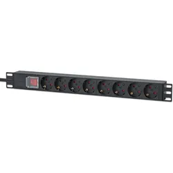 Intellinet 715126, 1U, Einphasig, Aluminium, 8 AC-Ausgänge, Typ F, Typ F