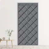 Liveinu Wärmeschutzvorhang Magnet Thermo Türvorhang Isolier Schutz Panel-Isolierung Thermovorhang Verdunklungsgardine Wasserdicht Winddicht Geräuschisolierung für Balkontür 80x210cm Grau
