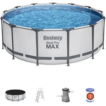 BESTWAY Steel Pro Max Frame Pool Set 396 x 122 cm inkl. Filterpumpe