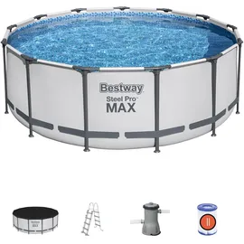 BESTWAY Steel Pro Max Frame Pool Set 396 x 122 cm inkl. Filterpumpe