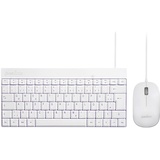 Perixx PERIDUO-212 Kompaktes Mini Tastatur und Maus Set, USB-Kabel, Deutsches Layout, Weiß