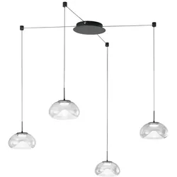 Brena - Klare 4-flammige dezentrale Pendelleuchte - Fabas Luce - 40W dimmbare LED - Dezentrale Montage
