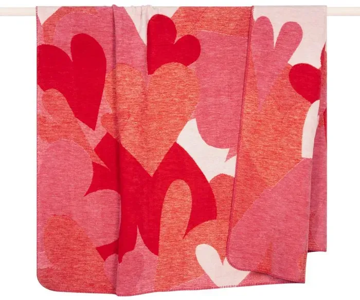 Kuscheldecke Hearts 150 x 200 cm Mischgewebe Pink