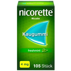 nicorette 4mg Nikotinkaugummi freshmint zur Rauchentwöhnung 105 St