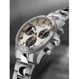 Alpina Startimer Pilot Quarz Chronograph Edelstahl 41,0 mm AL-372WB4S26B