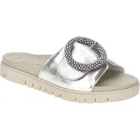 Gabor Damen Pantoletten, Frauen Slipper,Best Fitting,Gartenschuhe,Sommerschuhe,sommerclogs,Sandalen,Freizeitschuhe,Slides,Silber,42 EU / Pantolette silberfarben 42
