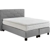 Westfalia Schlafkomfort Boxspringbett, grau, B:155cm L:210cm, Bezug: 100% Polyester,