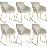 Tectake tectake® Esszimmerstuhl, gepolstert, in Samtoptik, durchgehende Lehne, 57 x 61 x 85,5 cm, Belastbarkeit 120 kg