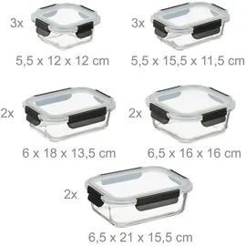 Relaxdays Glasbehälter 1050 ml 12 St.