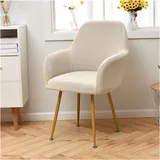 SWJ-swjssb Armlehne Esszimmerstuhlbezug Velvet Elastische Stuhlhussen Grau/Beige 2/4er Set Stuhl bezug für Esszimmerstühle Stuhl schutzhülle, für Zuhause Esszimmer Restaurant Büro Dekor