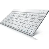 CSL Wireless-Tastatur, Ultra Slim Keyboard, Bluetooth, Aluminium Gehäuse, DE Layout, BT 3.0, weiß