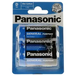 Panasonic R20 General Purpose Mono Batterie 2er Blister Zink Kohle