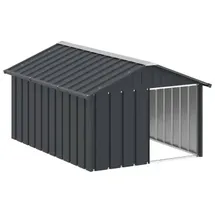 vidaXL Hundehütte Anthrazit 116,5x153x81,5 cm Verzinkter Stahl Hundehaus Hütte
