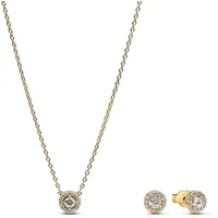 Pandora 68617 Schmuck-Set für Damen Runder Pavé Heiligenschein Goldfarben