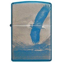 Zippo – Sturmfeuerzeug, Flying Eagle, 360° Photo Image, High Polish Blue, nachfüllbar, in hochwertiger Geschenkbox
