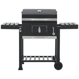 casa.pro Holzkohlegrill Arnad 105 x 135 x 47,5 cm Schwarz