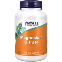 Now Foods, Magnesium Citrate (Magnesiumcitrat), 400mg, 120 vegane Kapseln, Laborgeprüft, Glutenfrei, Vegetarisch, Sojafrei, ohne Gentechnik