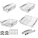 Daromigo Küchenschublade 4x Teleskopschublade 60cm Schrankbreite 25 Kg Tragkraft Korbauszug Schrankauszug Werkstattschublade