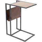 Riess Ambiente Industrial Laptoptisch LOFT 48cm Eichenoptik Beistelltisch mit Ablagefläche Sofatisch Wohnzimmertisch