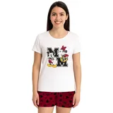 UNITED LABELS Minnie Mouse Schlafanzug Pyjama Set Kurzarm Weiß/Rot S