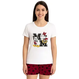 UNITED LABELS Minnie Mouse Schlafanzug Pyjama Set Kurzarm Weiß/Rot S