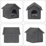 Hundehütte Katzenhöhle Hundehöhle mit Abnehmbarem Plüschkissen, Haustierhaus Hundehütte Indoor, Katzenhaus Indoor Winterfest, Kuschelhöhle, Schlafhaus Haustierhaus zuhause- 45x40x45cm