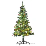 Infactory Weihnachtsbaum mit roten Beeren, 180 cm, 364 Zweige, 240 LEDs