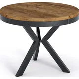 WFL GROUP Esstisch im Loft-Stil - Industrieller Tisch mit Schwarzen Metallbeinen - Platzsparender Tisch für Wohnzimmer - Lefkas Eiche - ... - Braun