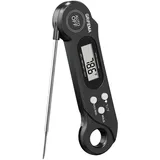 GRIFEMA GA2801 Fleischthermometer mit 180° drehbarem Display, ±1°C Präzision, Automatisches Ein/Aus, Für BBQ, Ofen, Küche, Schwarz