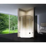 Bernstein Duschkabine Fünfeckdusche nano Echtglas EX415 80x80x195cm