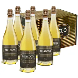 DELSECCO 2023 im 6er-Karton 6 Flaschen Deutscher weisser Perlwein aus Rheinhessen, Bio Probierpakete
