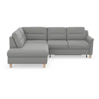 sit&more Ecksofa »Farö L-Form«, inklusive Federkern, wahlweise mit Bettfunktion und Bettkasten, grau