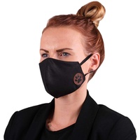Premium Atmungsaktive Dreilagig Mundschutz Behelfsmaske - Wiederverwendbar Gesichtsschutz für Damen und Herren - Schwarz Gesichtsmaske, Stoff Maske mit Pfote Baumwolle - Schutz für Mund und Nase