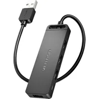 Vention USB 2.0 Hub with Power Adapter 1m Black