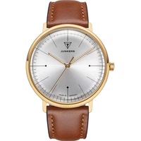 Junkers Bauhaus 38mm Analog Quarz Damenuhr Lederarmband Silber 9.07.01.03