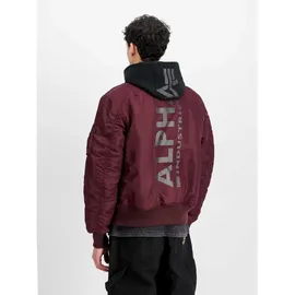 Alpha Industries Ma-1 Zh Back Print Jacke - Dark Cherry - M