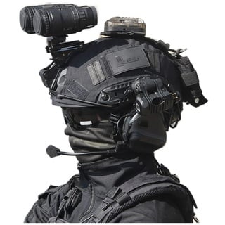 PERTID Taktisches Helmset Mit Visier, Taktische Ausrüstung, Helm Set Schutzbrille, NVG-Halterung Und Teleskopmodell Kopfhörer Für Outdoor CS Paintball Militär Jagd Schutz