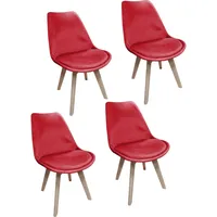 Hti-Living HTI-Living, Esszimmerstuhl Samt 4er Set Atlanta Rot